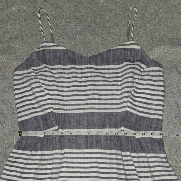 Old Navy Blue and White Stripe Dress with Smocked Back 100% Cotton Size Large - Picture 10 of 13